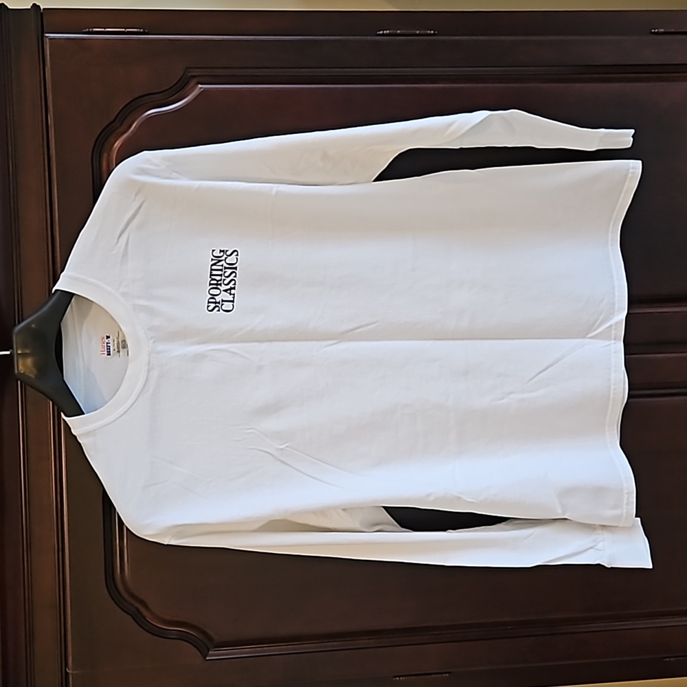 Sporting Classics Cotton Long Sleeve White T-Shirt, XL